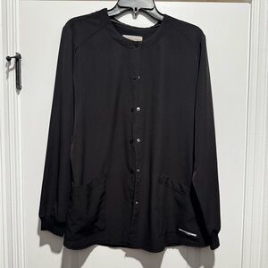 Skechers Stability 2-Pocket Crewneck Snap-Front Scrub Jacket